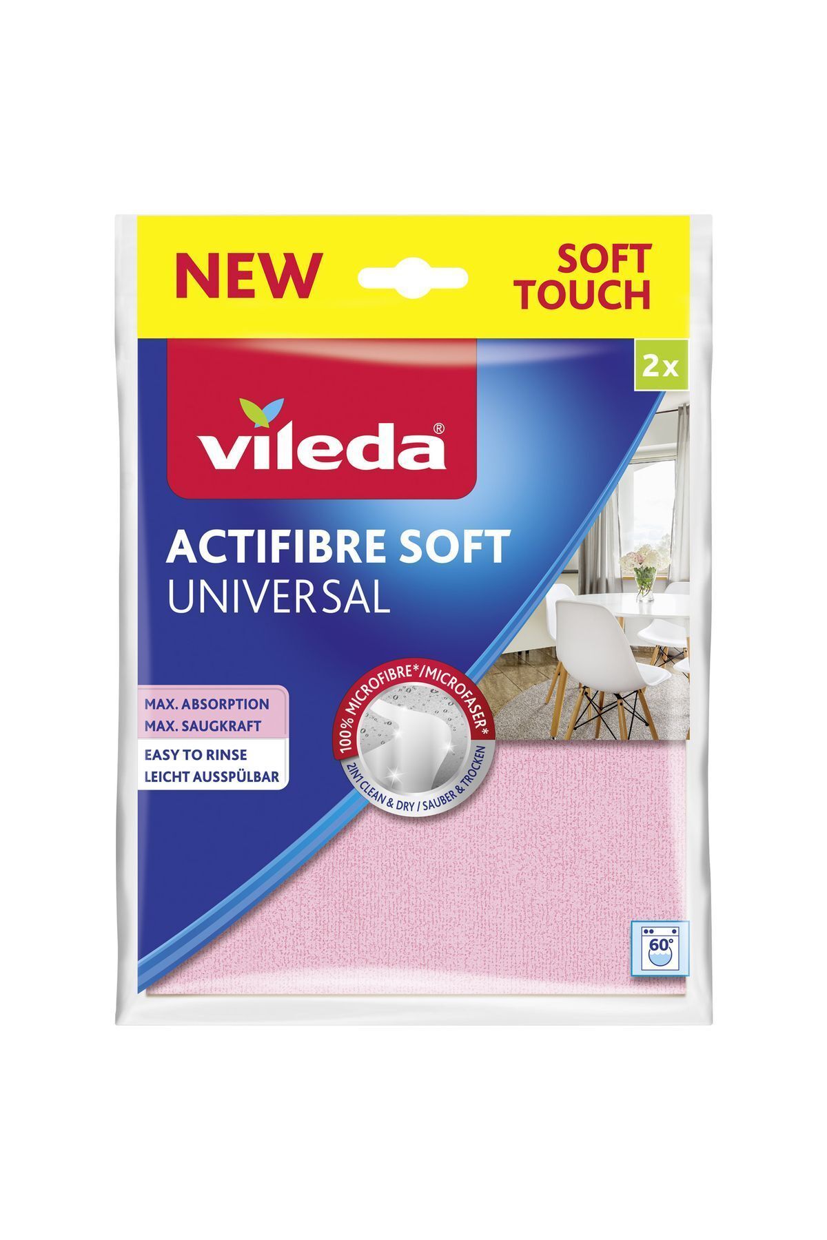 Vileda 2'li Actifibre Soft Universal Mikrofiber Bez 2 Adet