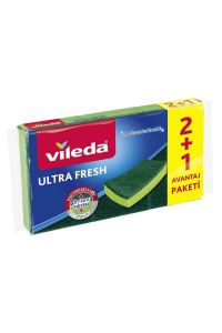 Vileda Ultra Fresh 2 + 1 Düz Bulaşık Süngeri