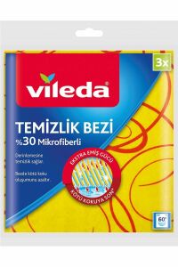 VİLEDA %30 MİKROFİBERLİ TEMİZLİK BEZİ DÜZ 3 LÜ