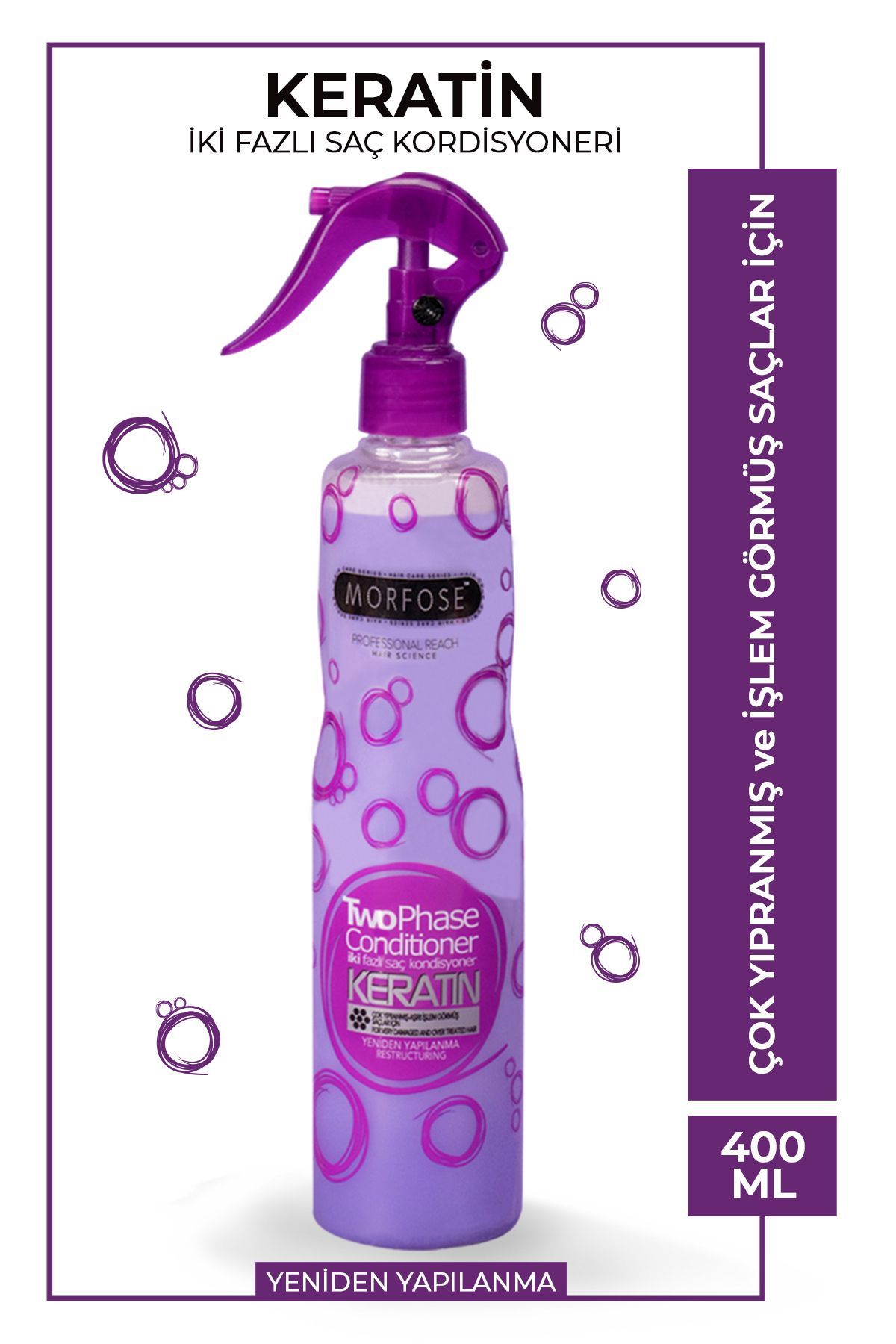Morfose Keratin Içerikli Fön Suyu Mor 400 Ml