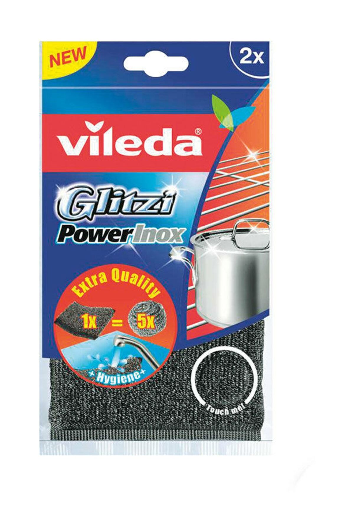 Vileda 2'li Glitzi Power Inox Çelik Bulaşık Teli