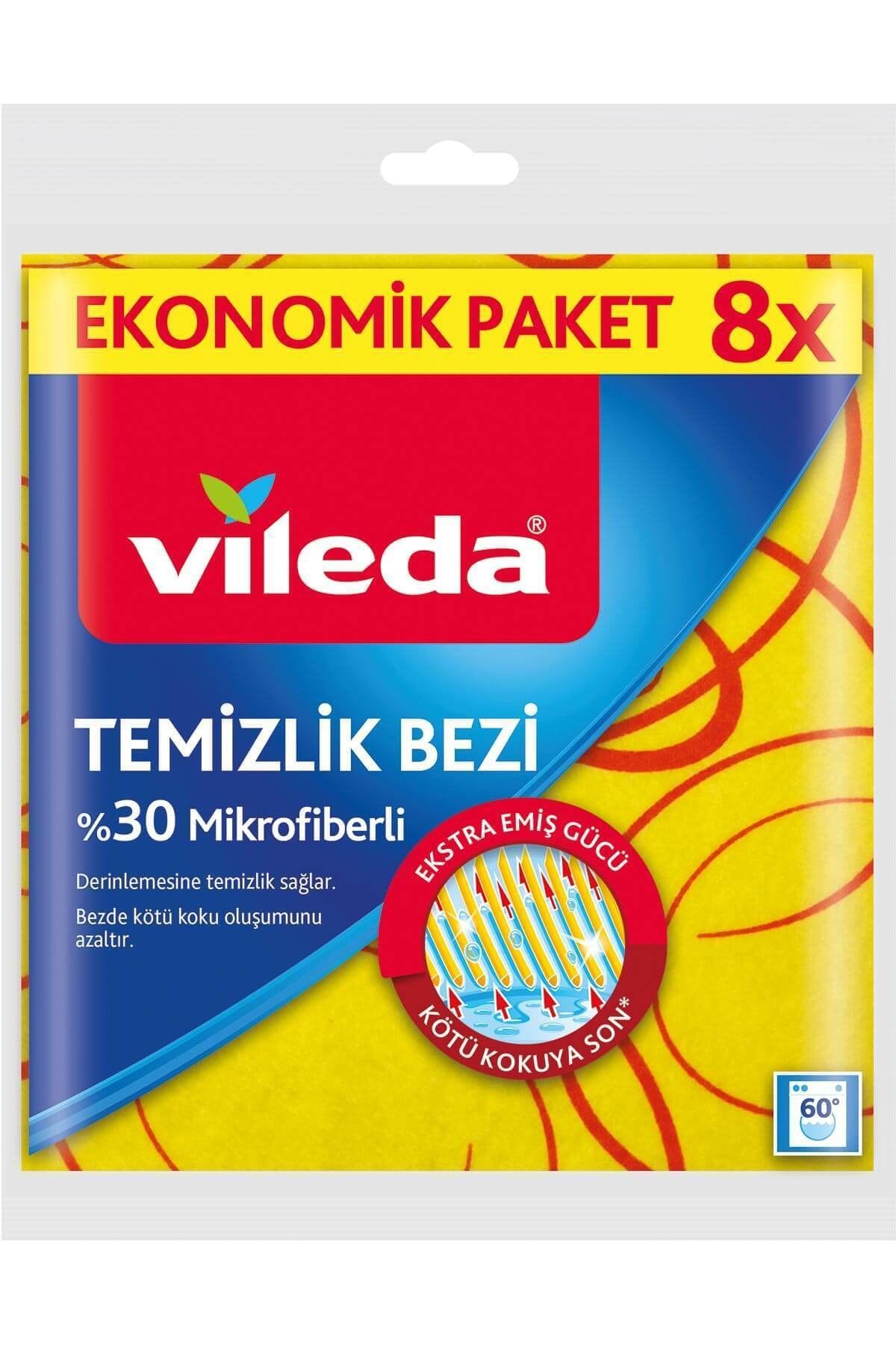 Vileda +%30 Mikrofiberli Temizlik Bezi 8'li Eko Paket