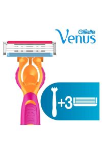 Gillette Venus Gillette Venüs simply Venus3 Tıraş Makinesi 3 Yedek Tıraş Bıçağı