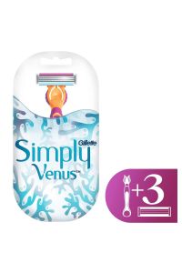 Gillette Venus Gillette Venüs simply Venus3 Tıraş Makinesi 3 Yedek Tıraş Bıçağı
