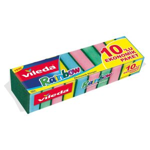 VİLEDA RAINBOW 10 LU DÜZ SÜNGER (RENKLİ)x12