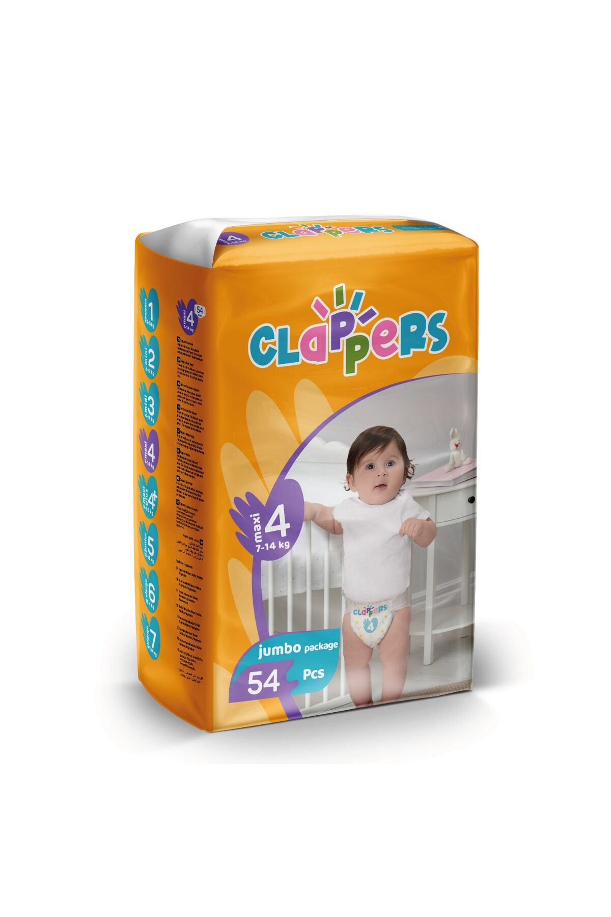 CLAPPERS BEBEK BEZİ JUMBO PAKET NO:4 (7-14 KG) 54LÜ