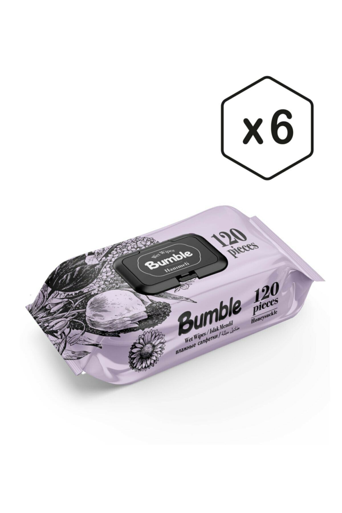 BUMBLE HANIMELİ ISLAK MENDİL 120 YAPRAK 6'LI PAKET