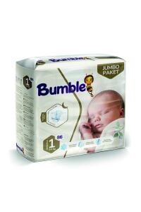 BUMBLE 1 Numara Yenidoğan Bebek Bezi Jumbo Paket (2-5) kg 86 Adet