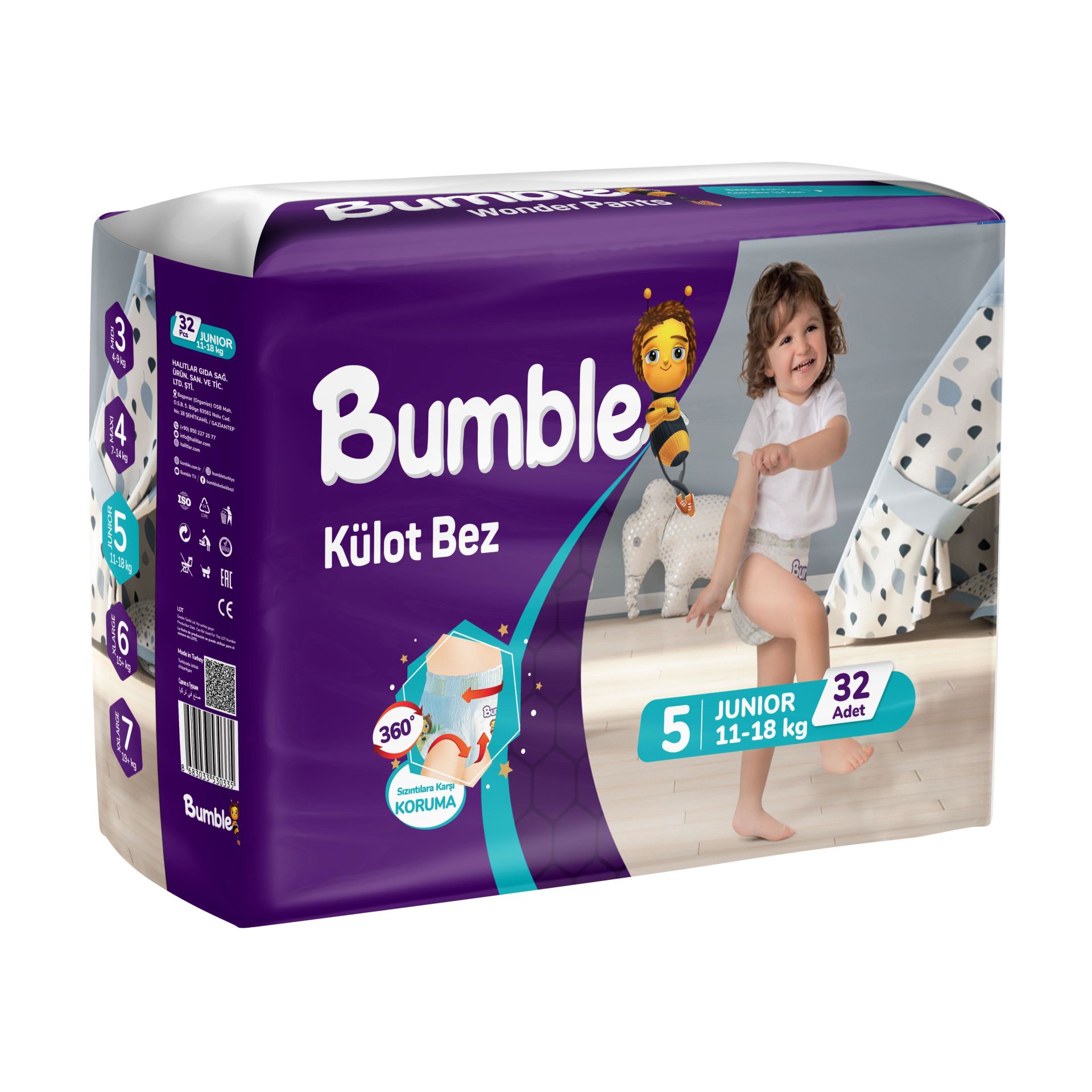 Bumble 5 Numara Junior Külot Bebek Bezi 32 Adet 11-18 Kg