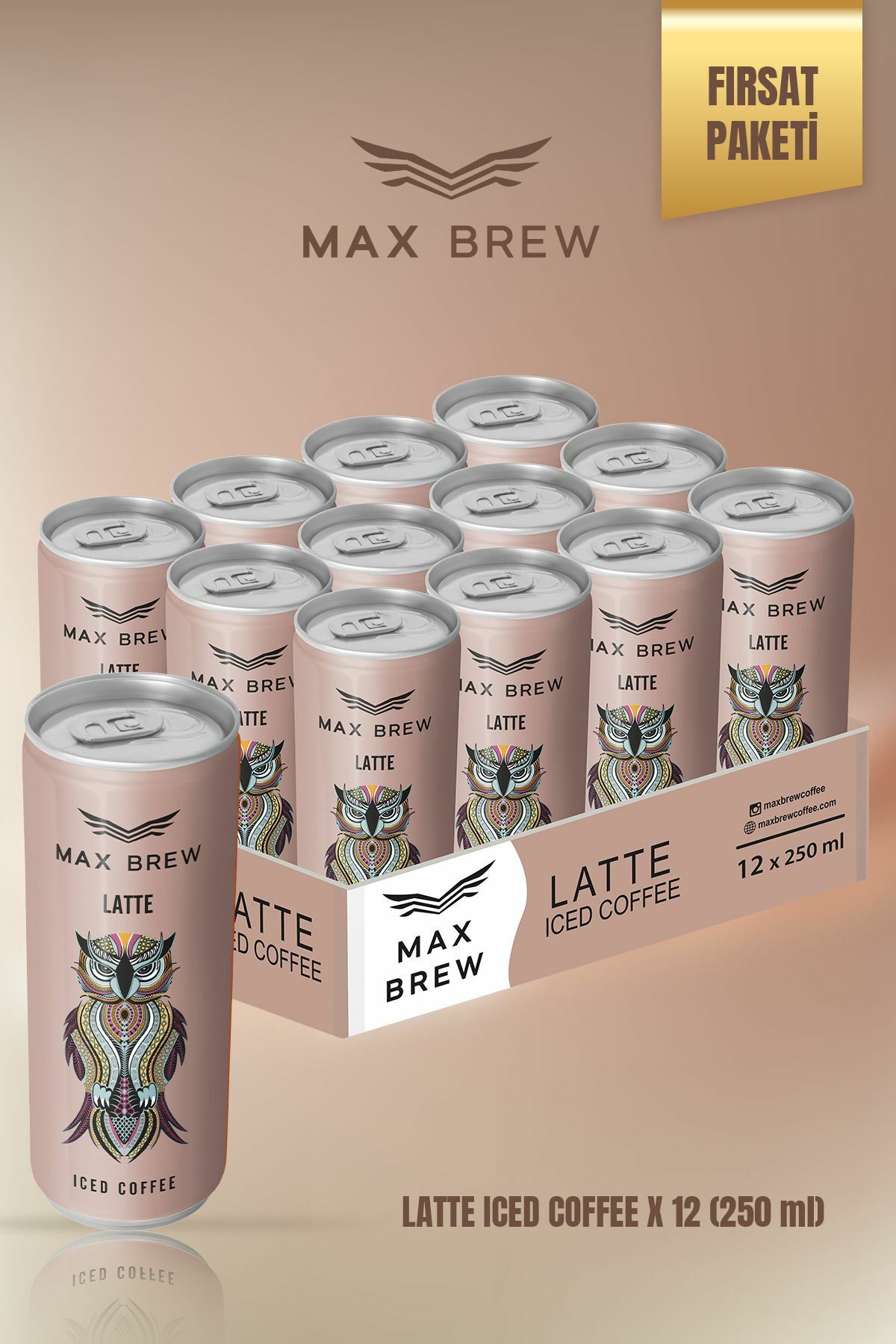Max Brew Latte Soğuk Kahve 250 ML 12 Adet