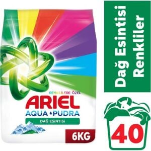 Ariel Aqua Pudra Dağ Esintisi Renkliler 6 kg Toz Deterjan