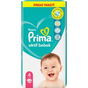 Prima Bebek Bezi Aktif Bebek 4 Beden 54 Adet Fırsat Paketi