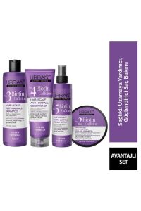 Urban Care Expert Biotin ve Kafein Dökülme Karşıtı Peeling Şampuan Krem Tonik 4lü Set-vegan