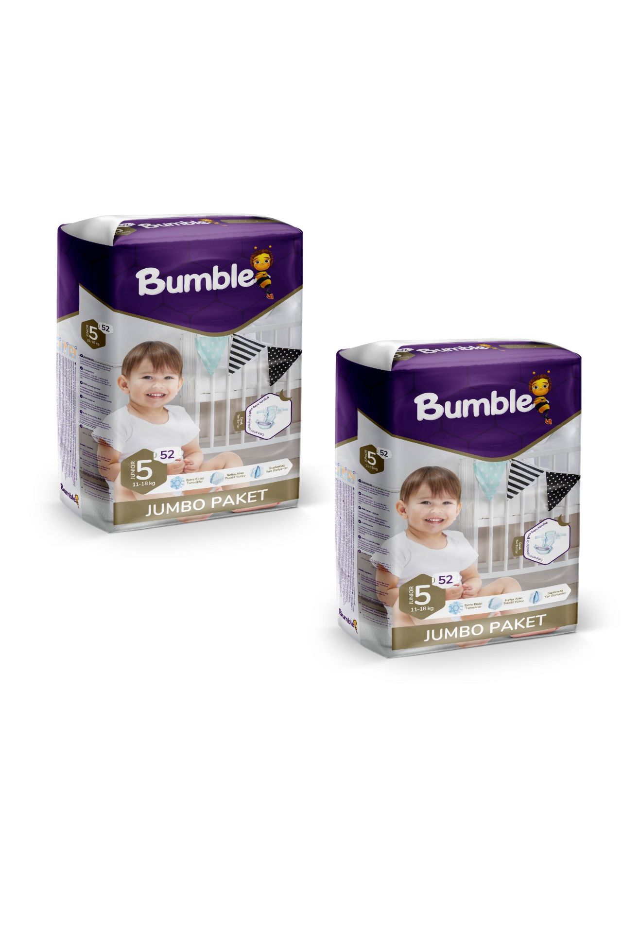 BUMBLE 5 Numara Junior Bebek Bezi Jumbo Paket (11-18) kg 104 Adet