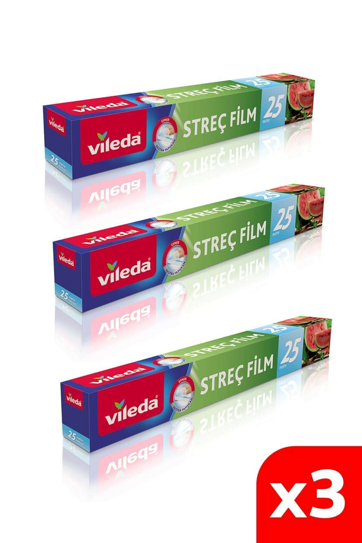 Vileda Streç Film 25 Mt 3'lü Paket