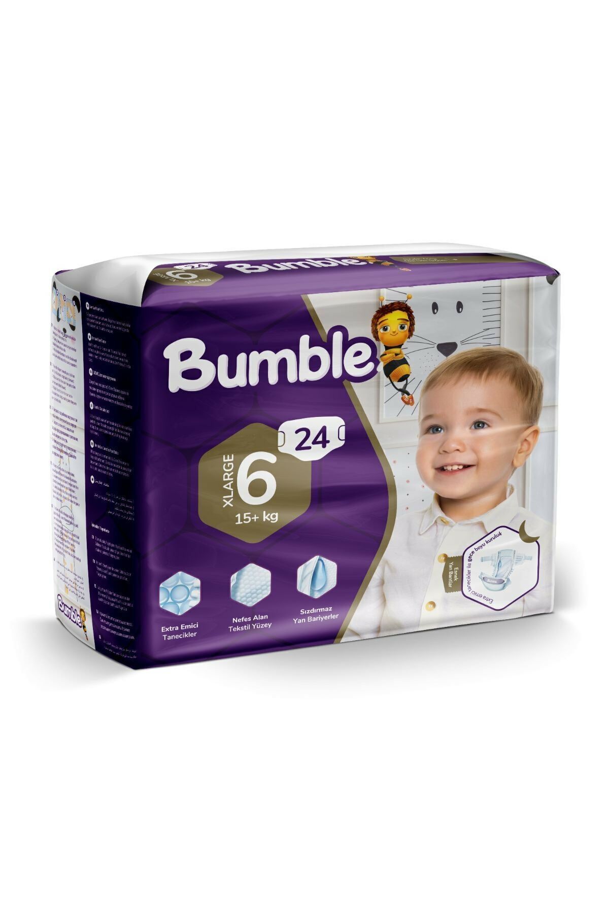 BUMBLE 6 Numara XLarge Bebek Bezi Eko Paket (15-30) kg 24 Adet