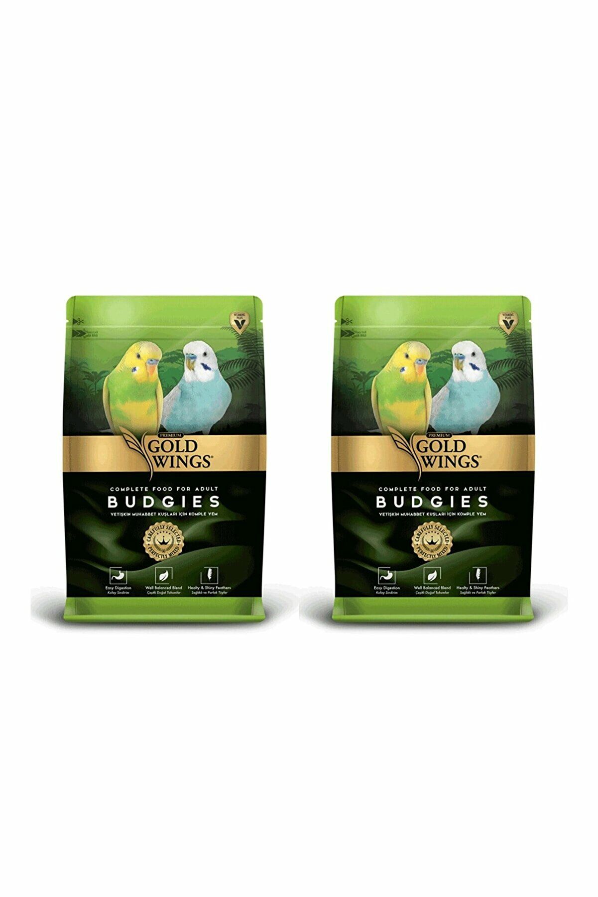 Gold Wings Premium Muhabbet Kuşu Yemi 1 Kg X 2 Adet