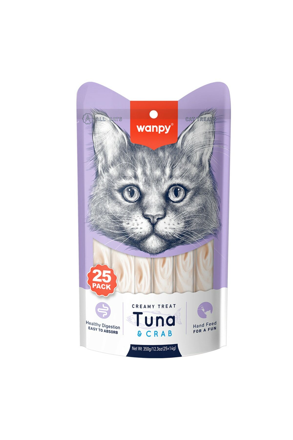 Wanpy Ton Balıklı Yengeçli 25*14 gr Krema Kedi Ödülü