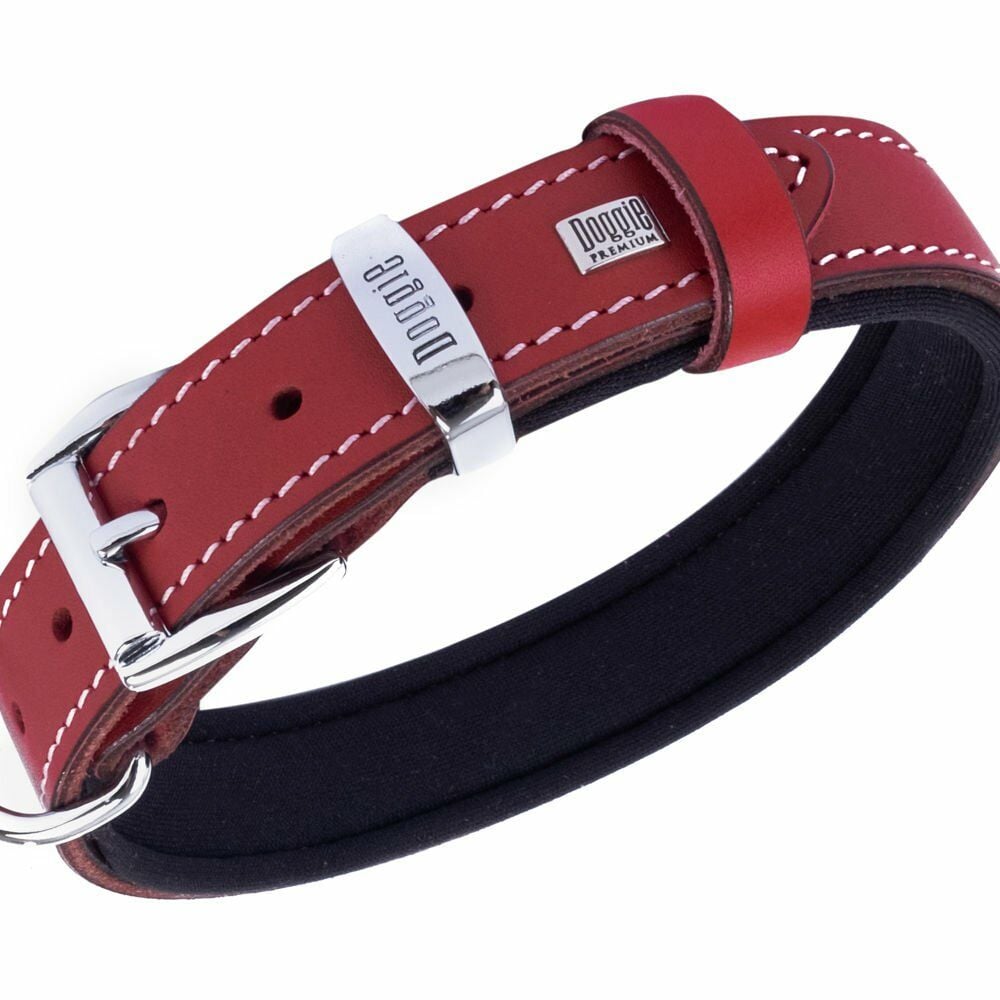 DOGGİE KONFOR DERİ KEMİK  BOYUN TASMA KIRMIZI 2,5X37-45CM