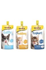 Gimcat Besleyici Likit Set (Kedi Ödülü + Yoğurt + Latte + Puding)