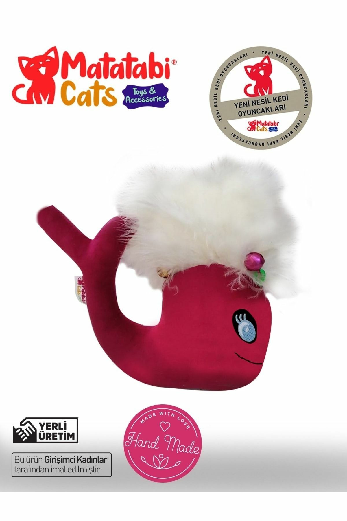 Matatabi Cats Whali Sesli Tüylü Peluş Kedi Oyuncağı 15 Cm Matatabi Içerikli