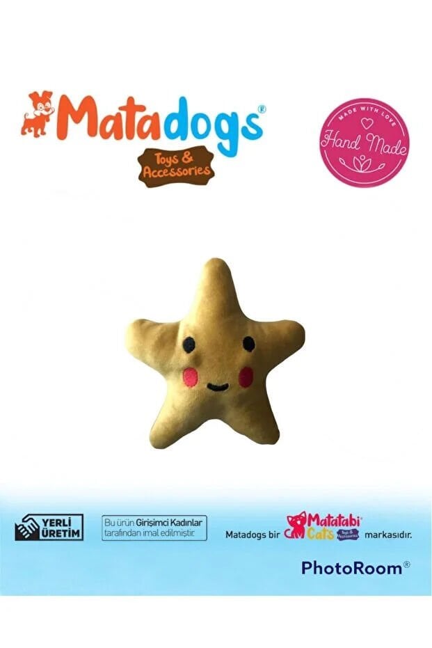 MATA DOGS Star 1 Sesli, Peluş Nakışlı Küçük Irk ve Yavru Köpek Oyuncağı 13 cm