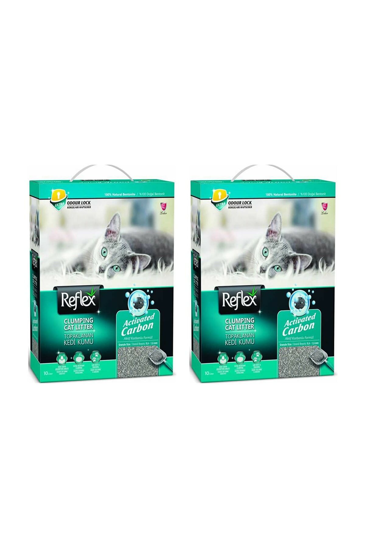 Reflex Aktif Karbonlu Süper Hızlı Topaklanan Kedi Kumu - 10 lt x 2 Adet