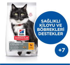 Hills +7  Kısırlaştırılmış Tavuklu Kedi Maması 1,5 kg