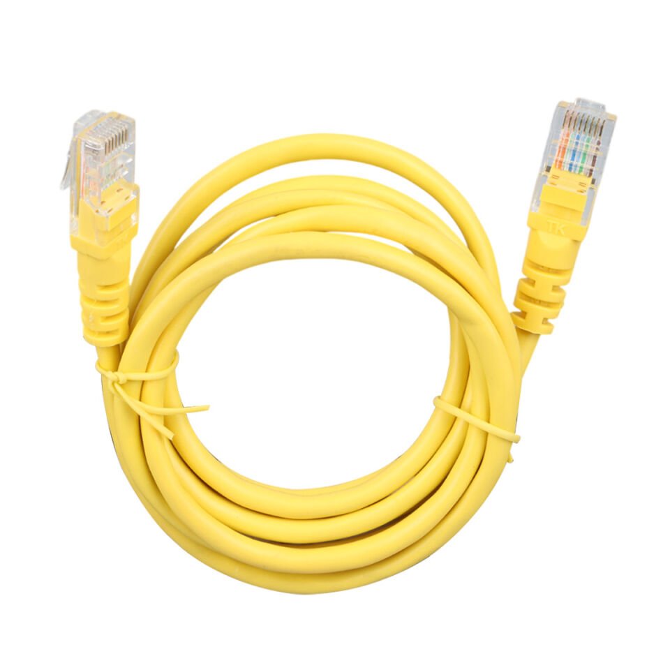 Ayt 1.5 Metre Sarı 24 Awg Cat5 Ethernet Kablosu 150 Cm Jack Soketleri Takılı Hazır İnternet Kablosu