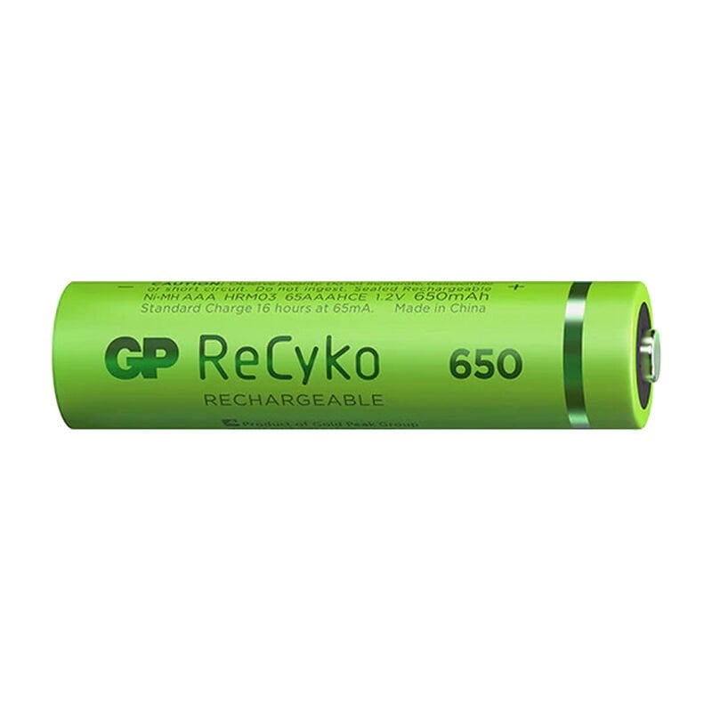 Gp Recyko 650 Mah R03 AAA Şarjlı 2'li İnce Kalem Pil