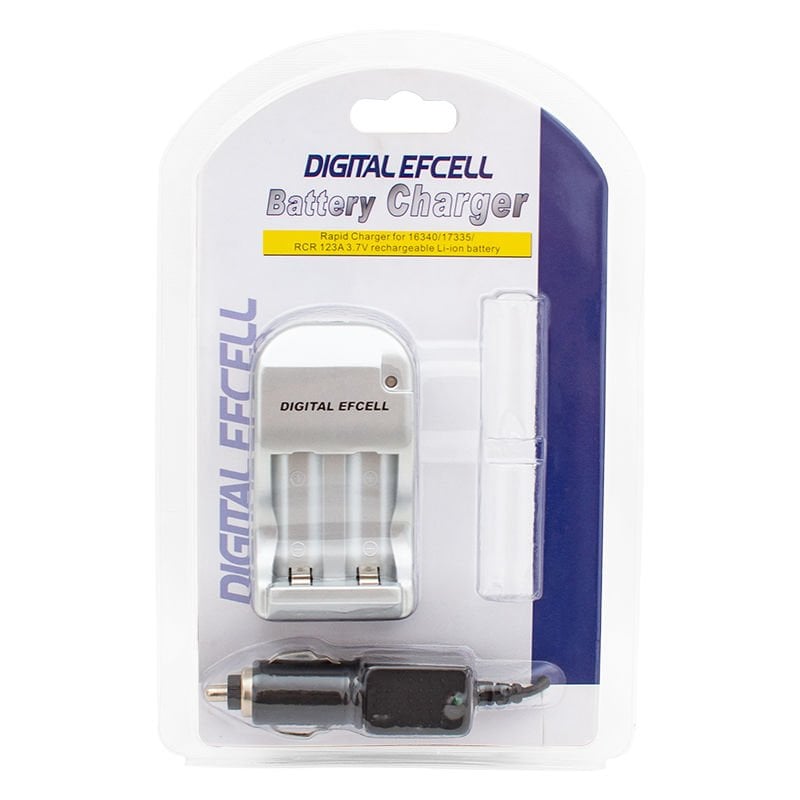 Digital Efcell 123A 16340 17335 2 li Ev Araç Pil Şarj Cihazı Priz Tipi Ve 12 Volt 3.7 Volt Lion Pil Şarj Aleti