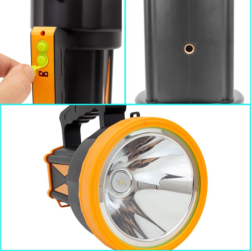 Powermaster Şarjlı Ledli 3 Kademeli El Feneri Flash Modlu Işıldak Kamp Feneri 4-6 Saat Kullanım