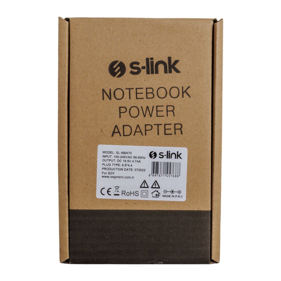 S-Link 90 Watt 19.5 Volt 4.74 Amper 6.5x4.4 Uçlu Sony Notebook Laptop Adaptör Şarj Aleti Cihazı 19.5V-4.74Ah