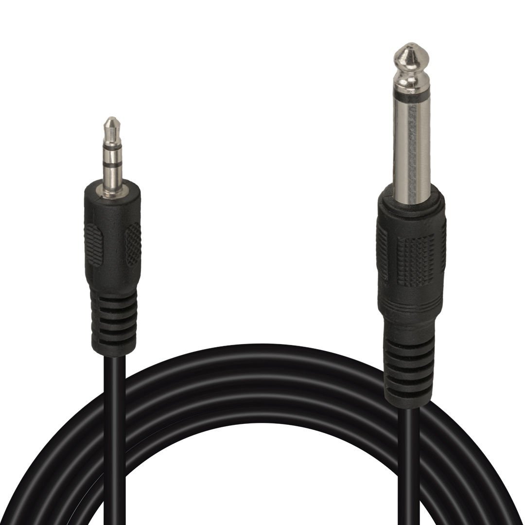 Powermaster 6.3 Mm Gitar to 3.5 Mm Stereo Ara Kablo 1.4 Metre 6.3 mm Dişi Girişi 3.5mm Erkek Girişe Çevirme Kablosu