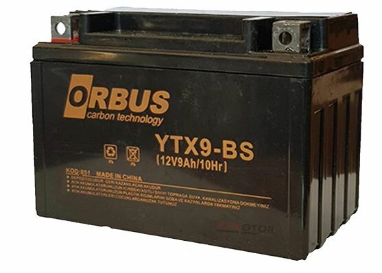 Orbus Motosiklet Aküsü 12 Volt 9 Amper Yeni Tarihli Taze Akü 150x86x107mm 2.9 Kg