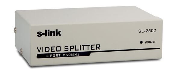 S-Link SL-2502 2 Port Vga Splitter Dağıtıcı 250mhz - 1920x1080 Vga Çoklayıcı Çoğaltıcı