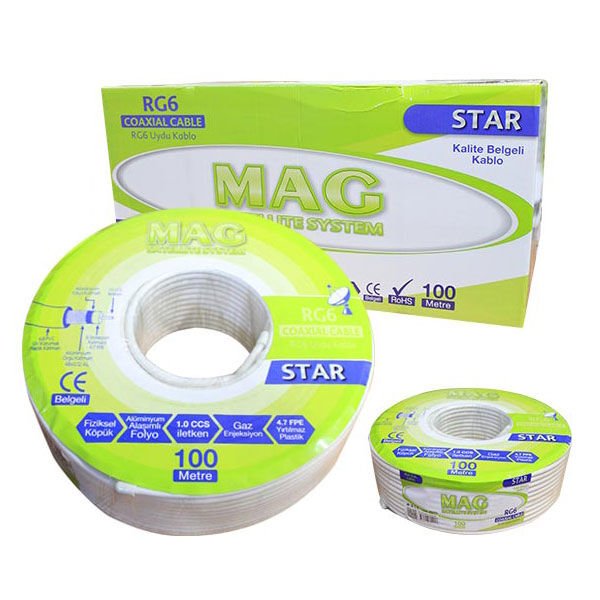 MAG STAR RG6/U4 48 TEL ANTEN KABLOSU (100 METRE)