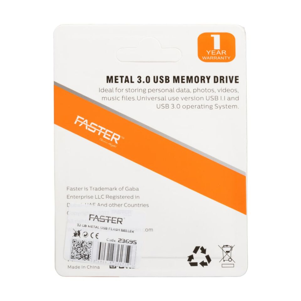Ayt Faster 32 Gb Flash Bellek Anahtarlık Tipi Metal Hafıza Bellek
