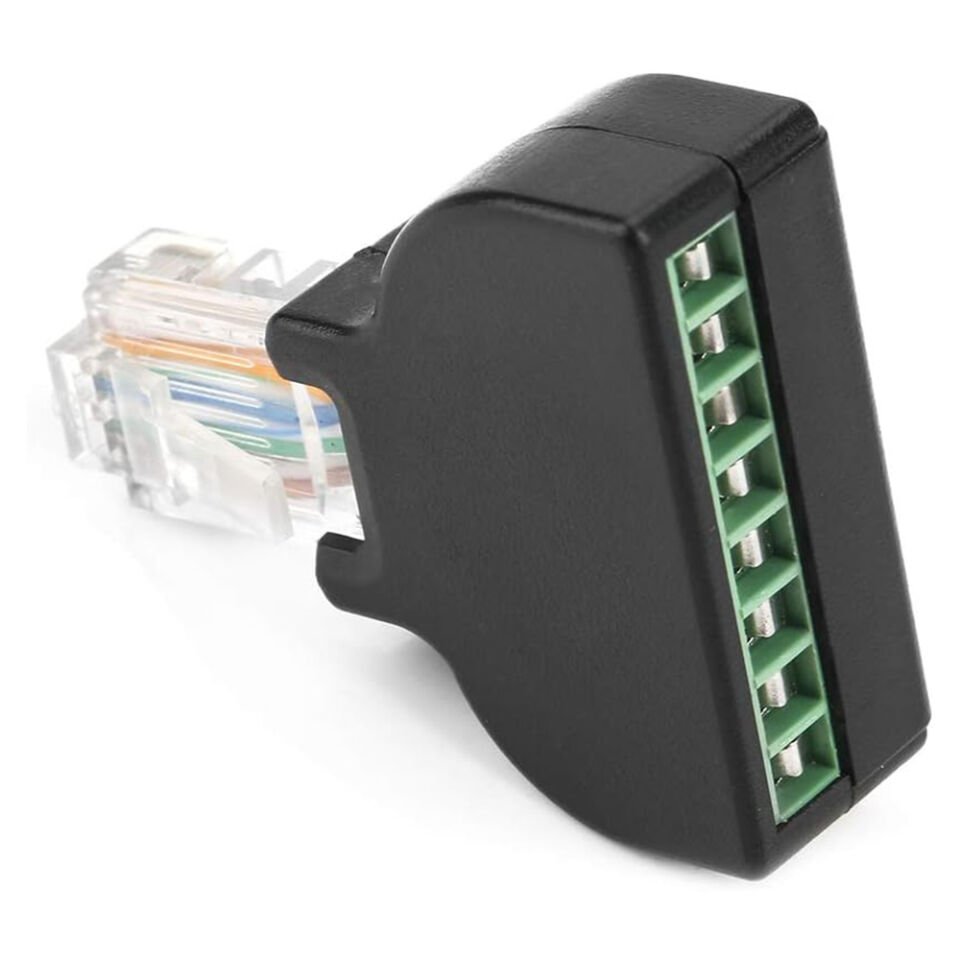 Powermaster RJ45 To 8 Pin Ethernet Screw Terminal Çevirici İnternet Soketi Jack Girişi Kesik Kablo Ucu