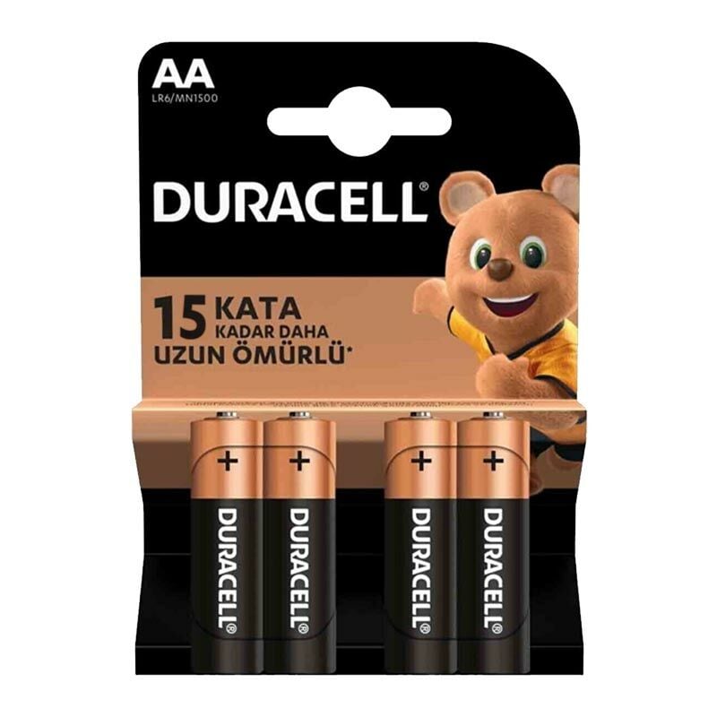 Duracell LR6 MN1500 1.5V Alkalin 4'lü AA Kalem Pil