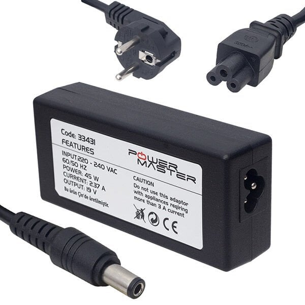 Ayt Powermaster 19 Volt 2.37 Amper Toshiba Uyumlu 6.3 3.0 Uç Notebook Adaptör PM-33431