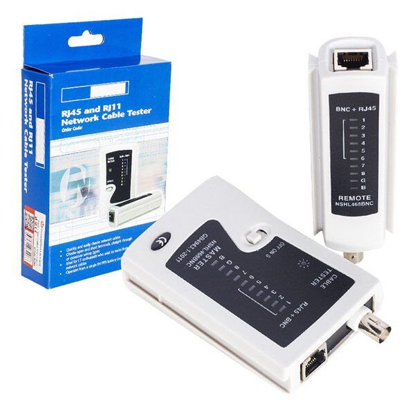 Powermaster Rj45 Rj11 BNC Kablo Ethernet Telefon İnternet Kablosu Test Cihazı Ölçüm Aleti
