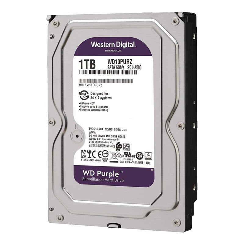Western Digital Purple WD10PURZ 1 TB Sata 6GB/S 7-24 Güvenlik Kamerası Harddisk Dvr Cihazı Hard Disk