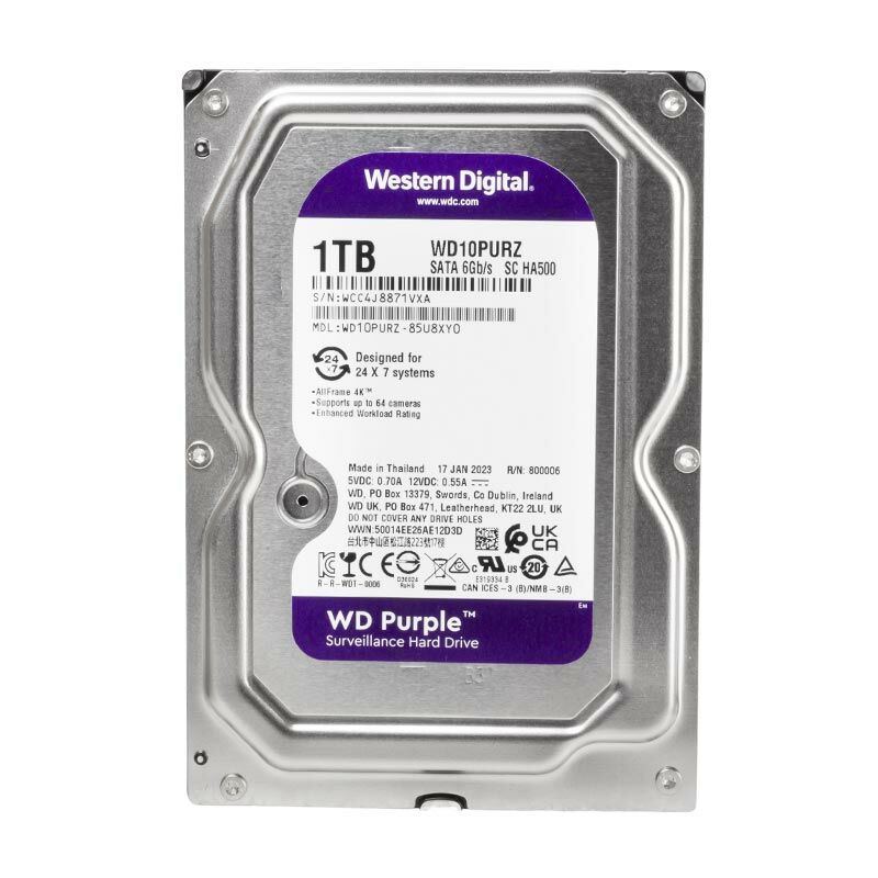 Western Digital Purple WD10PURZ 1 TB Sata 6GB/S 7-24 Güvenlik Kamerası Harddisk Dvr Cihazı Hard Disk
