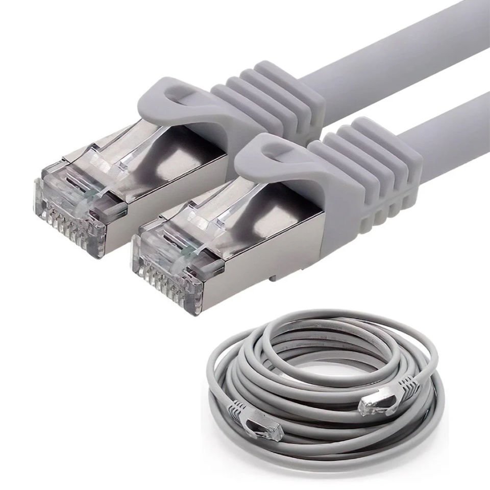 Ayt Powermaster PMCAT71 Gri 1 Metre Cat7 Ethernet Kablo Jack Soketleri Takılı Hazır İnternet Kablosu