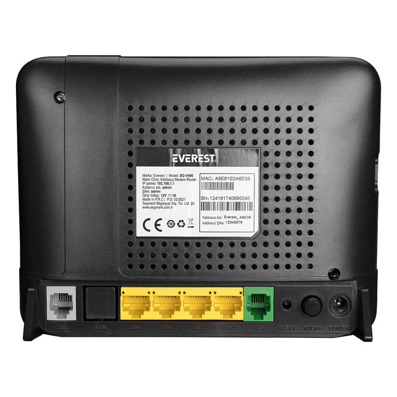 Everest SG-V400 2.4Ghz 300 Mbps Kablosuz Vdsl - Adsl2+ Voip Modem Router
