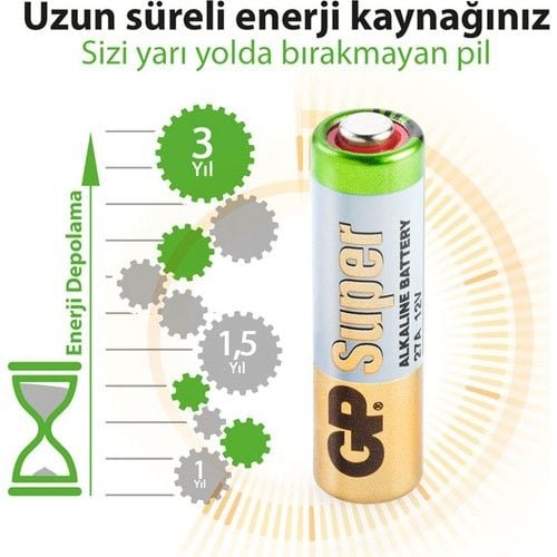 GP 27A 12V İnce Alarm Pili 5'li Paket