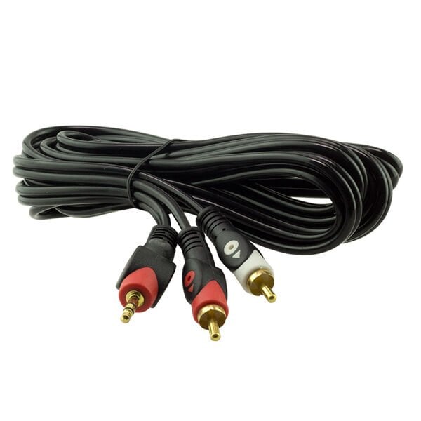 Ayt 2 Rca Erkek 3.5 Mm Stereo Erkek 3 Metre Kablo Renkli Rca Kablosu