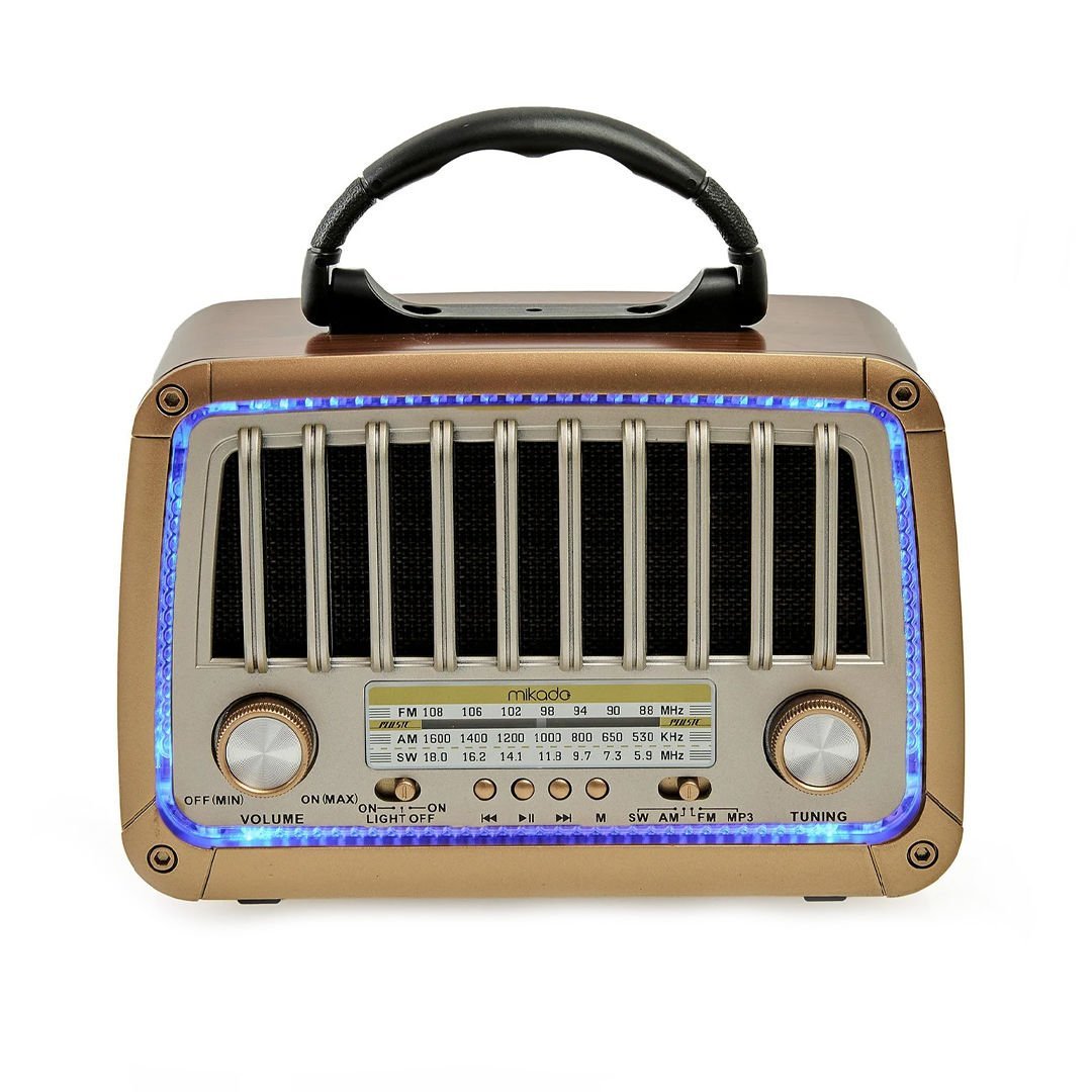 Mikado Ahşap Nostaljik Radyo Usb Bluetooth Fm Radyo Özellikli Hediyelik Radyo Müzik Çalar