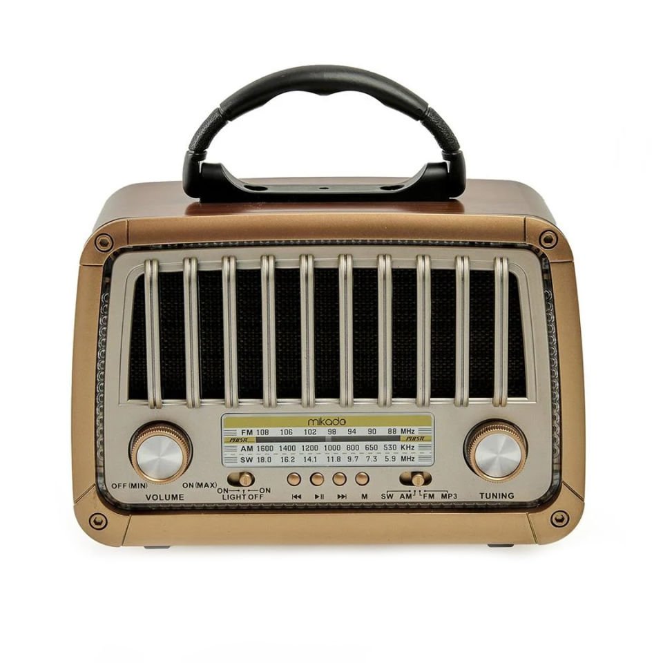Mikado Ahşap Nostaljik Radyo Usb Bluetooth Fm Radyo Özellikli Hediyelik Radyo Müzik Çalar
